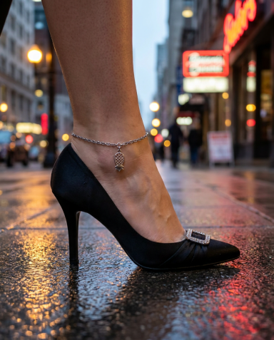 Upside-Down Pineapple Swinger Anklet in Stainless Make a subtle statement wherever you step. Featuring an upside-down pineapple charm and your choice of three premium stainless steel chain